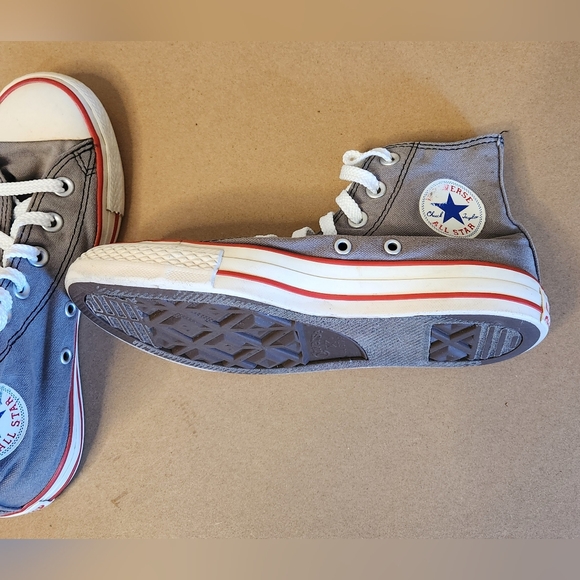 Converse Gray High-Tops with Red and White Details - Picture 6 of 8